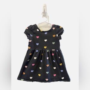 GAP Kids Dress with Rainbow Heart Pattern - Black